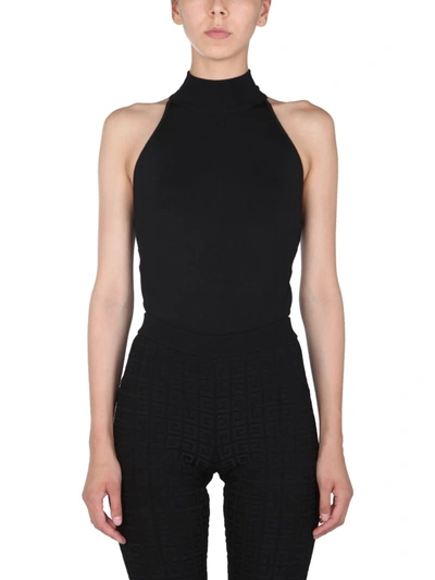 Givenchy Cutout Knitted Turtleneck Top In Black