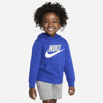 Nike Babies' Sportswear Club Fleece Toddler Pullover Hoodie In Game Royal,light Smoke Grey