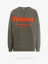 Alexander Mcqueen Green Cotton Sweatshirt With Logo Print In Green