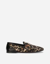 DOLCE & GABBANA PONY HAIR SLIPPERS WITH LEOPARD AND CAMOUFLAGE PRINT