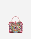 Dolce & Gabbana Dolce Box Painted Wicker Bag In Multicolor