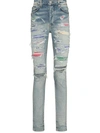 AMIRI RAINBOW PATCH SKINNY JEANS