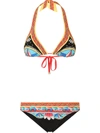 DOLCE & GABBANA CARRETTO-PRINT TRIANGLE BIKINI