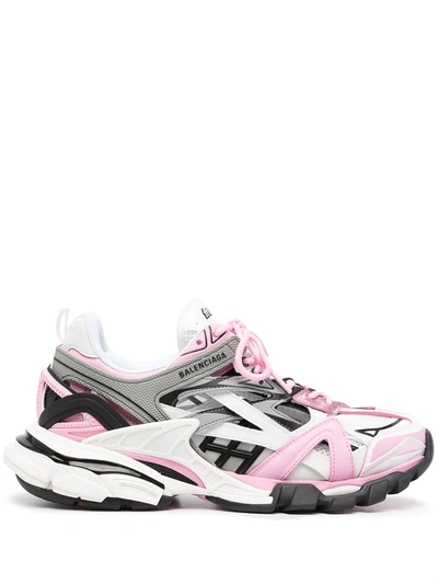 Balenciaga Pink & Grey Track 2.0 Sneakers In Multicolor
