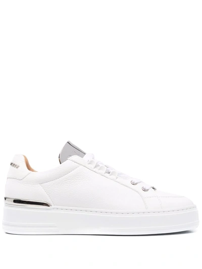 Philipp Plein Networth Low-top Leather Sneakers In Weiss