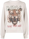 Anine Bing Tiger Graphic-print Organic Cotton Sweatshirt In Brown
