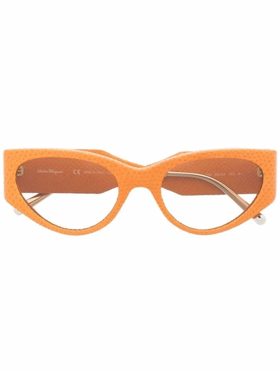 Ferragamo Cat-eye Tinted Sunglasses In Orange