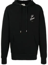 Shop Maison Kitsuné Café Kitsuné Print Drawstring Hoodie In Schwarz