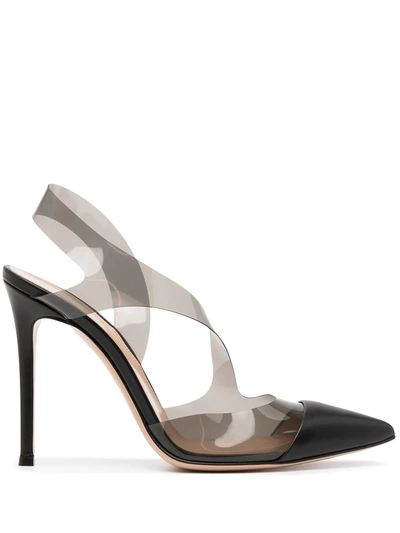 Gianvito Rossi Transparent Slip-on Pumps In Nero