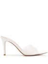 Gianvito Rossi Elle Plexi Mules In White
