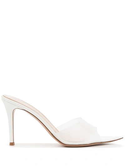 Gianvito Rossi Elle Plexi Mules In White