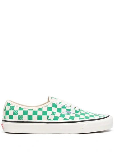 Vans Anaheim Factory Authentic 44 Dx Checkerboard Canvas Sneakers In Green