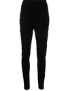 Balmain High-waisted Corduroy-detail Trousers In Schwarz