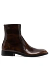 Maison Margiela Round Toe Boots In Braun