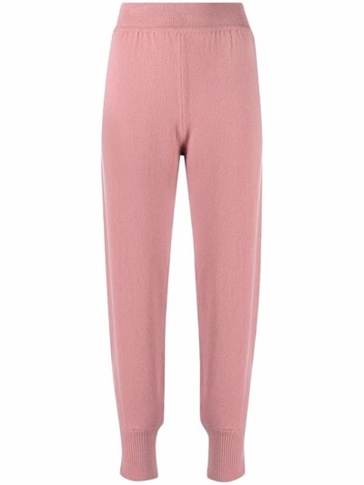 Alberta Ferretti High-rise Knitted Sweatpants In Pink