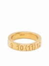 Maison Margiela Numbers-motif Band Ring In Gold
