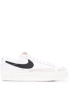 Nike Blazer Suede-trimmed Leather Platform Sneakers In Weiss