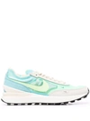 Nike Waffle One Branded Mesh And Suede Trainers In Blau