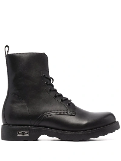 Cult Logo-plaque Boots In Schwarz