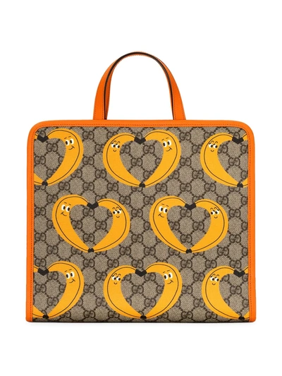 Gucci Kids' X Nina Dzyvulska Motif-print Tote Bag In Beige