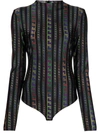 VERSACE GRECA-PRINT BODYSUIT