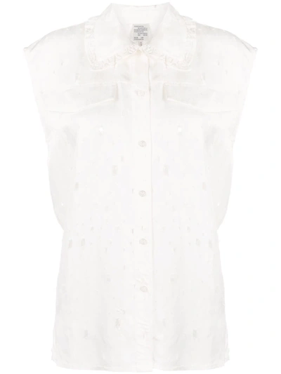 Baum Und Pferdgarten Cut Out-detail Sleeveless Shirt In Lacy White