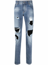 DOLCE & GABBANA LOGO-PLAQUE SKINNY-FIT JEANS