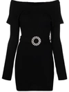 Giuseppe Di Morabito Wool Blend Belted Mini Dress In Schwarz