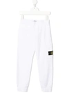 STONE ISLAND JUNIOR TEEN LOGO-PATCH TRACK trousers