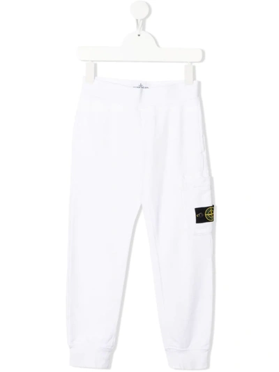 STONE ISLAND JUNIOR TEEN LOGO-PATCH TRACK PANTS