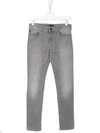 Emporio Armani Straight-leg Stretch-cotton Jeans In Grey