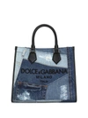 DOLCE & GABBANA DENIM-PATCHWORK SHOPPER BAG