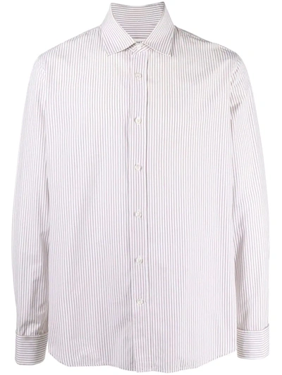 Pre-owned Maison Margiela 2000s Striped Button-up Shirt In White
