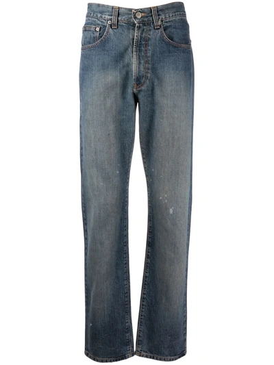 Pre-owned Dolce & Gabbana 1990s Stonewashed Wide-leg Jeans In Blue