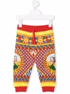 Dolce & Gabbana Carretto-print Track Trousers In Red