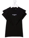 BALMAIN LOGO-PRINT T-SHIRT DRESS