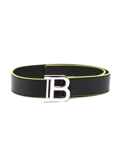 Balmain Kids' Logo-buckle Belt In Black