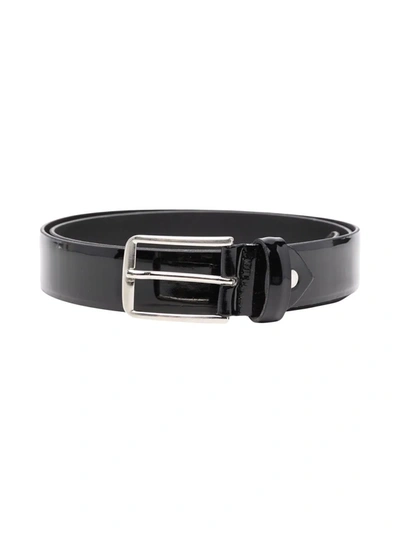 Colorichiari Kids' Buckled Patent Leather Belt  In Black