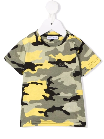 Dolce & Gabbana Babies' Camouflage-print Cotton T-shirt