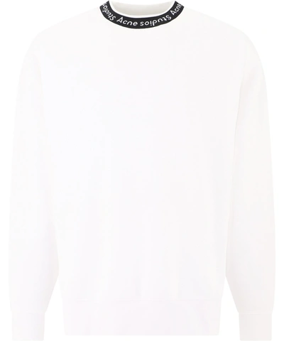 Acne Studios "logo Rib" Sweater In White