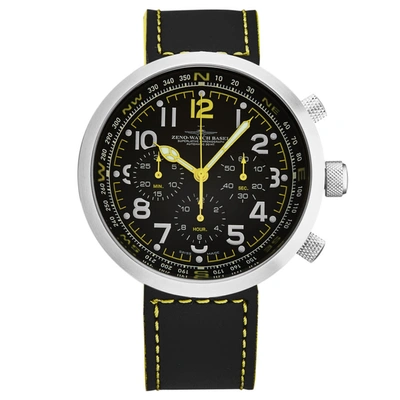 Zeno Ronda Auto Chronograph Automatic Black Dial Mens Watch B560-a19 In Black / Yellow