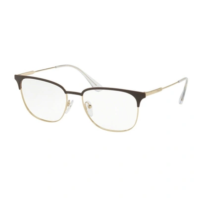 Prada Mens Brown Square Eyeglass Frames Pr59uv0y11o153