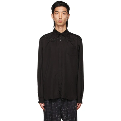 Undercover Barbed Wire Embroidered Shirt In Black