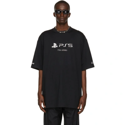 Balenciaga Black Sony Playstation Edition Boxy T-shirt