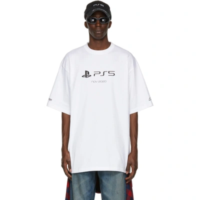 Balenciaga White Sony Playstation Edition Boxy T-shirt