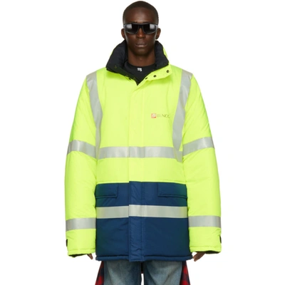 Balenciaga Reversible Logo-print Parka In Giallo