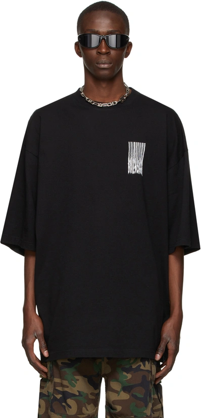 Balenciaga Black Vintage Jersey Wide Fit Barcode T-shirt