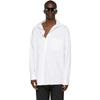 BALENCIAGA WHITE POPLIN OFF-SHOULDER SHIRT