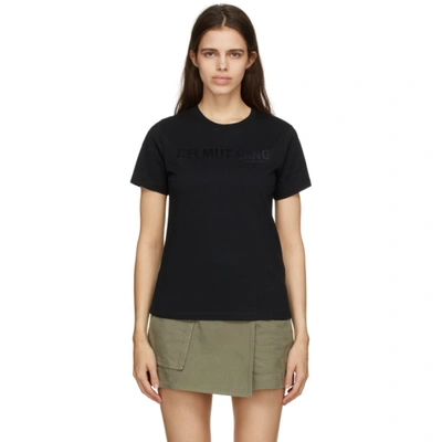 Helmut Lang Debossed Logo Crop Cotton T-shirt In Black