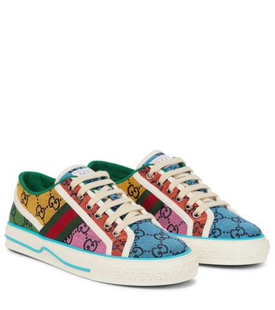 Gucci 15mm Gg Multicolor Tennis Canvas Sneaker In Multicoloured
